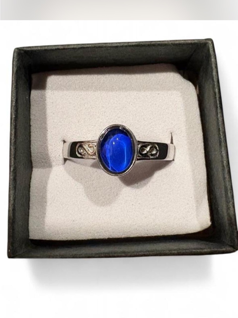 Stamped 925 Sterling Silver~Color Changing Mood Ring~Size 10 - Picture 2 of 8